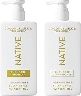Coconut & Turmeric Shampoo and Conditioner Contain Naturally Derived Ingredients | All Hair Types, Color & Treated, Fine to Dry Damaged, Sulfate & Dye Free - 2-Pack