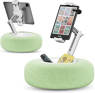 Kindle/Tablet Pillow Stand for Reading, Adjustable Tablet Stand Phone Holder for Bed with Detachable Sanck Bowl, Fits 4.7"-13" Kindle/Phones/Tablets/, Watch Videos, Stream Media, Green