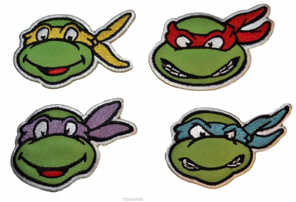 Teenage Mutant Ninja Turtles 4 Mini Head Embroidered Patchs