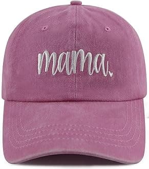 SHANVANKE Funny Mama Hat for Women, Adjustable Washed Cotton Embroidered Mom Baseball Cap