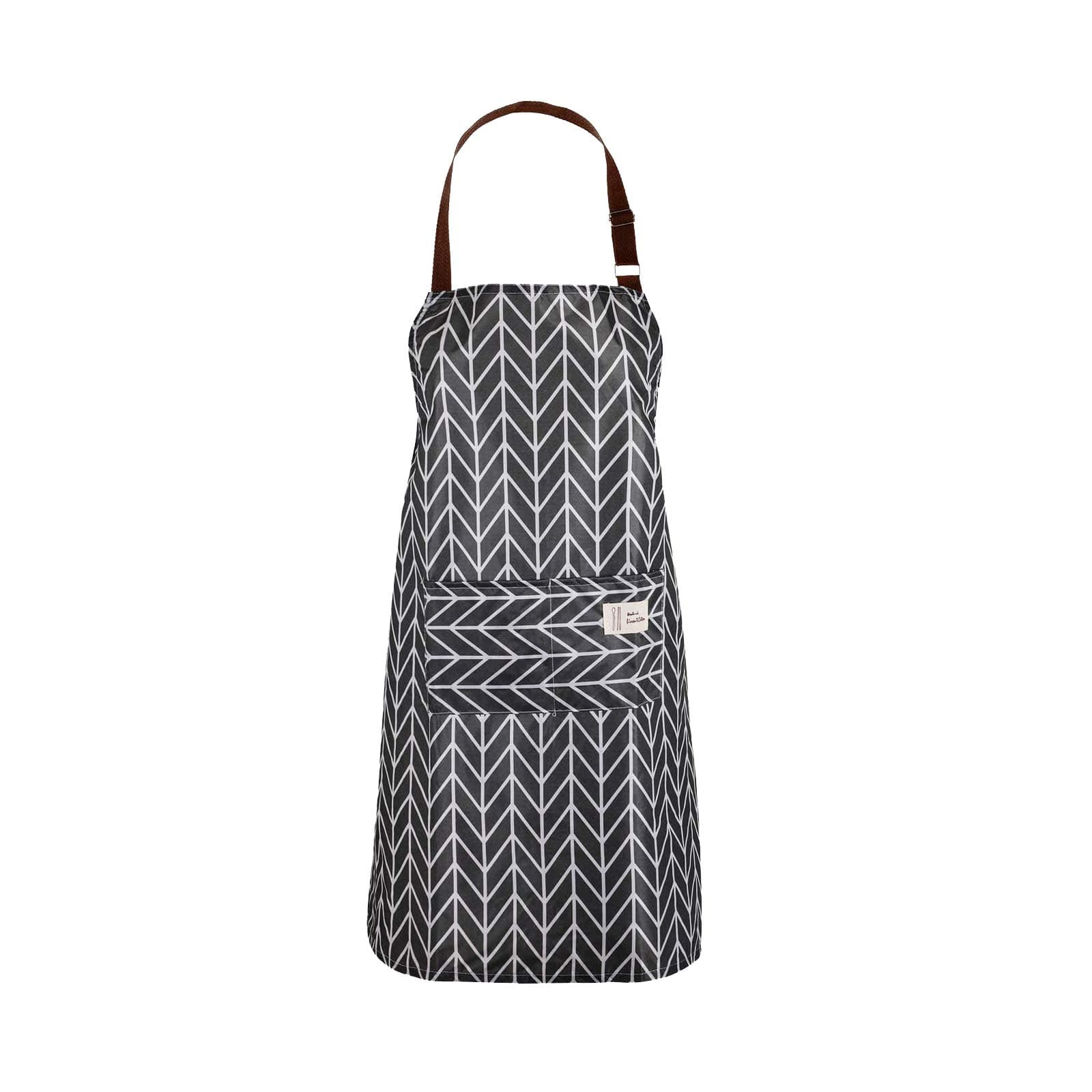 PVC Apron Kitchen Apron Vinyl Cooking with Pockets Wipe Clean Chef Wipeable Plastic Oil Cloth Grey Pinafore for Women Men Adult Lady Dishwashing