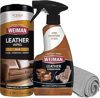 Leather Cleaner & Conditioner Care Kit | Restores Leather Surfaces | Ultra Violet Protectants Help Prevent Cracking