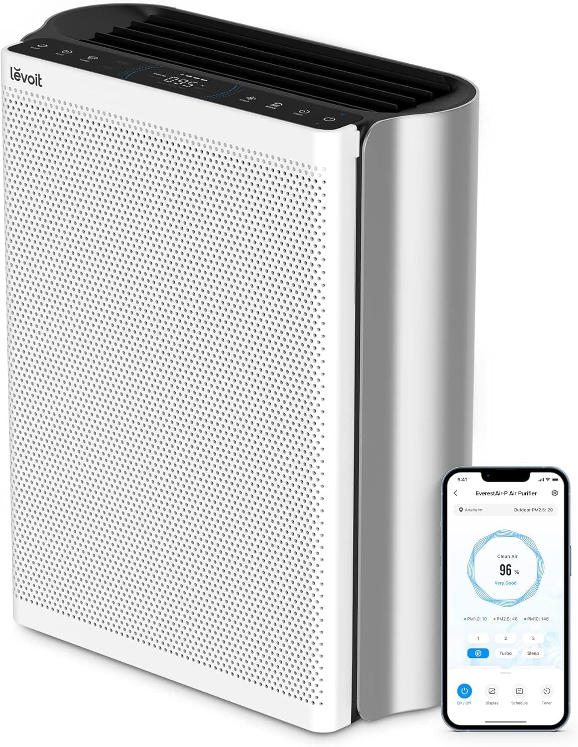 Air Purifiers for Home Large Room with Washable Filter, 3-Channel Air Quality Monitor, Smart WiFi and Filter for Pets, Allergies, Smoke, Dust, Pollen, Alexa Control, 1395 Ft², EverestAir