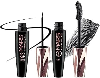 MARS Ultra Curl Fabulash Mascara And MARS Glossy Liquid Eye Got This Eyeliner Combo For Dazzling Eyes | Long Lasting | Intense Black Pigmentation & Waterproof Formula