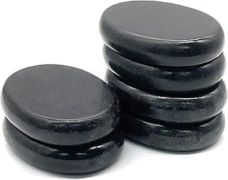 Hot Stones for Massage, 6 Pcs Hot Basalt Stone Massage Hot Rock Stones Set (2.36x3.15in), Heat Stones for Professional or Home Spa, Relaxing, Healing, Pain Relief
