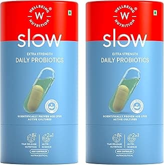 Advanced Daily Probiotics + Omega 3|Clinically Proven 60 Billion Cfu,14 Unique Strains|For Bloating,Ibs,Immunity,& Clear Skin|60 Capsules (Pack Of 2,1 Count)
