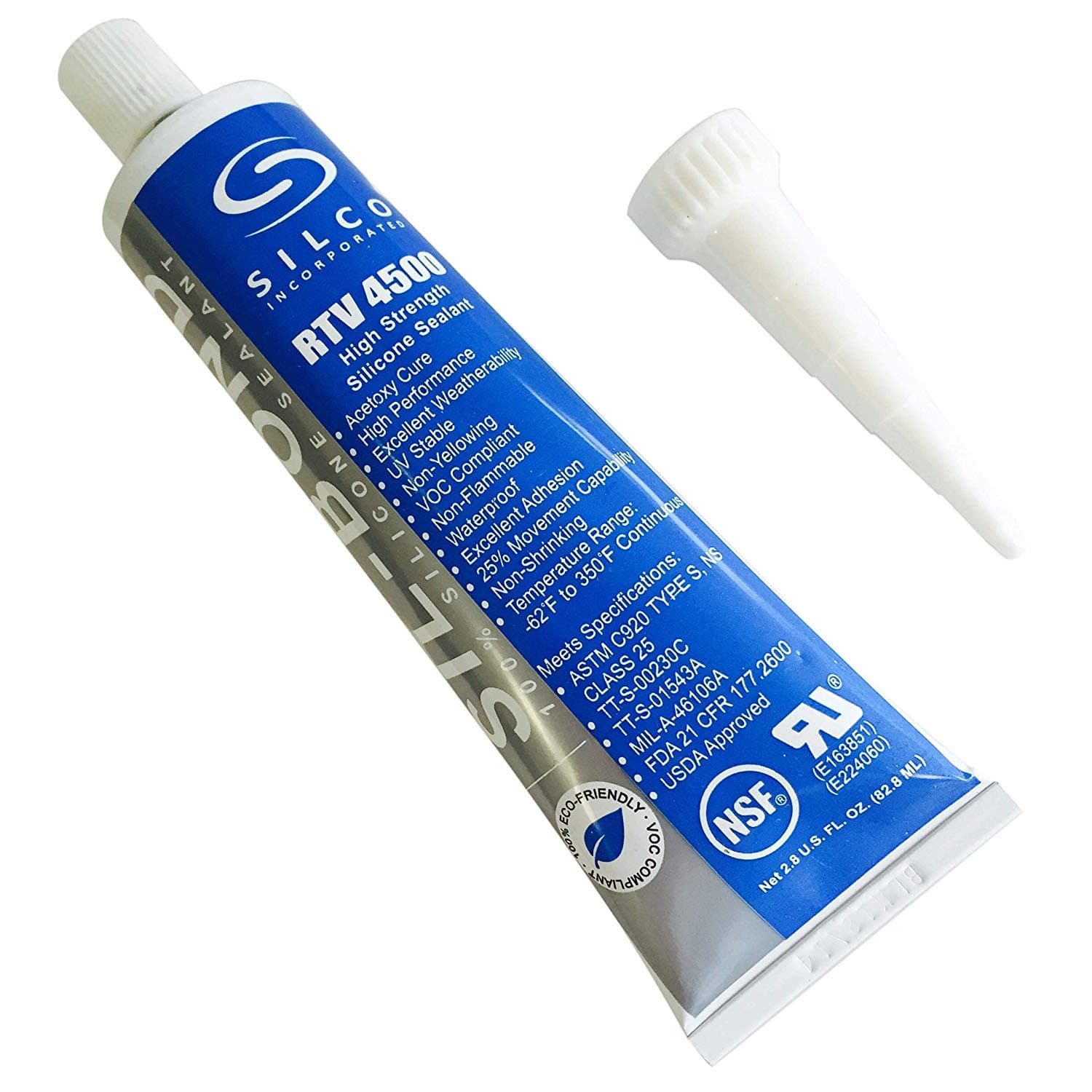 RTV 4500 FDA Grade High Strength Silicone Sealant (Clear,2.8fl. oz)
