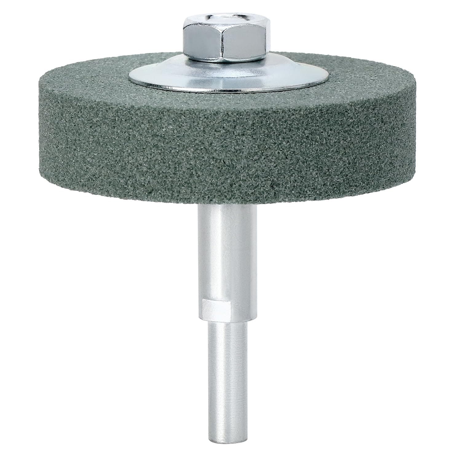 QWORK® Grinding Wheel Adapter and Grinding Stone for Drill, Change Electric Drill into Grinding Machine, 75mm OD 10mm ID Green Suitable for Metal Matte Polishing