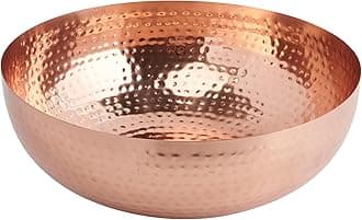 Creative Co-Op DA7390 Round Hammered Metal Bowl with Copper Finish