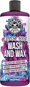 Chemical Guys Extreme Bodywash & Wax Foaming Car Wash Soap, (Works with Foam Cannons/Guns or Bucket Washes) For Trucks, Motorcycles, RVs & More, 32 fl oz, Grape Scent
