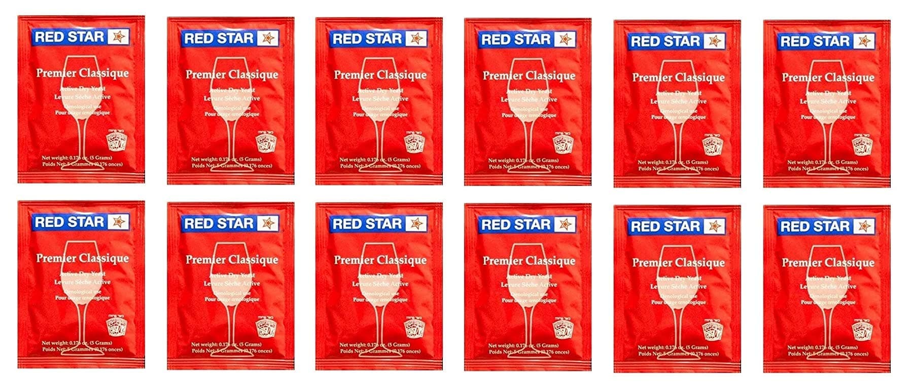 North Mountain Supply - RS-PC-12 Red Star Premier Classique Wine Yeast - Pack of 12 - Fresh Yeast