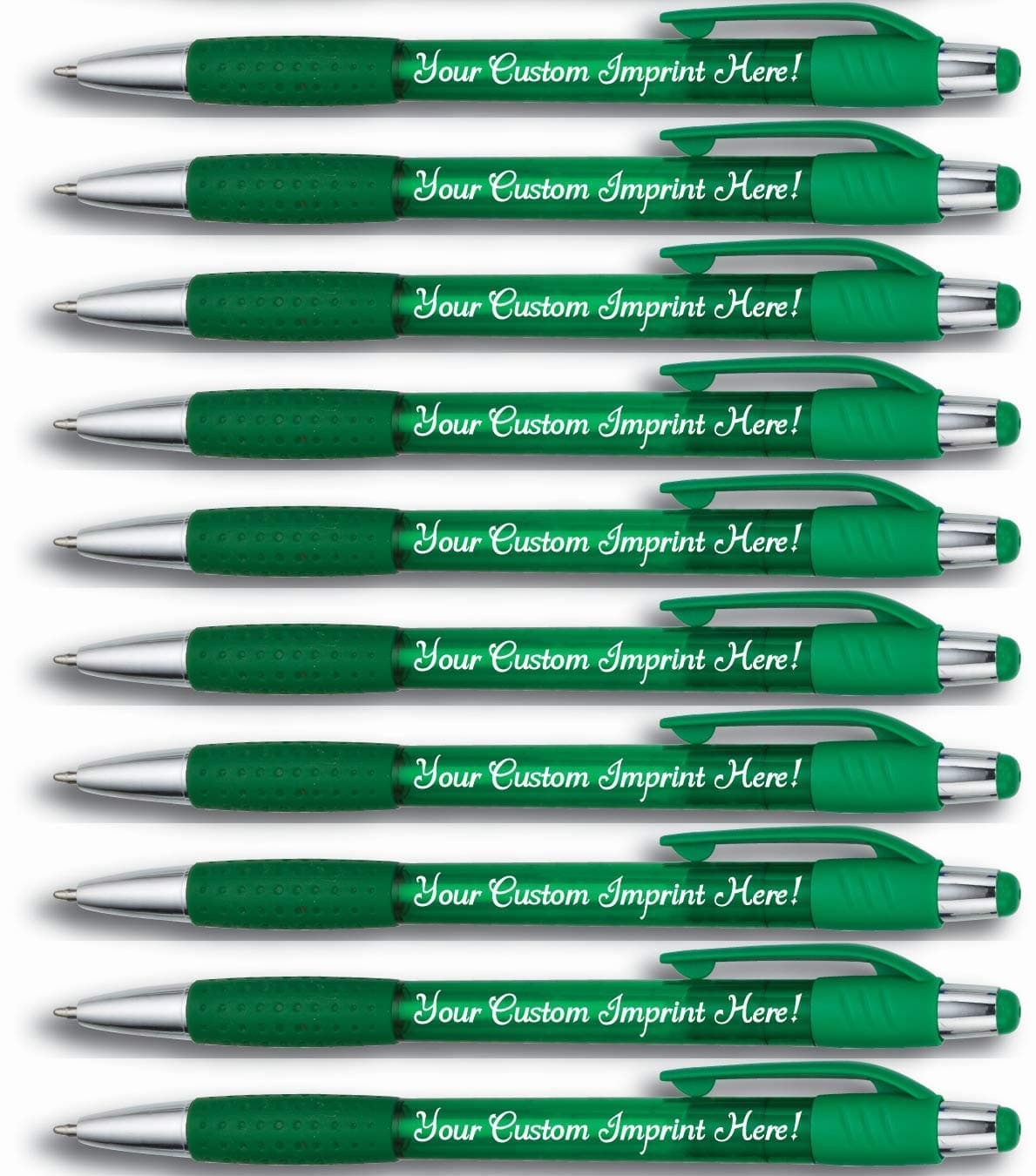 Express Pencils Personalized Ballpoint Pen - The Cutey Click Custom Printed - Full color Name/Logo/Text/Message with Personalization - 12 Qty (Translucent Green)