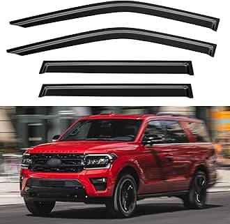 YQAUTECWindow Visors Rain Guards Shield for 2018-2024 Ford Expedition, Window Wind Deflectors Vent Shades for Expedition 18 19 20 21 22 23 24