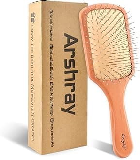 Wooden Hair brush for Men,Scalp Massage,Promote Blood Circulation,Effectively Deal with Knots,Tangles,Wire Hair Brush