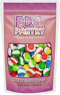 Freeze-Dried Candy Fruit Crunch Tropical, 4 oz, Assorted Variety Flavors, Bag Pouch, Ideal Gift Snack