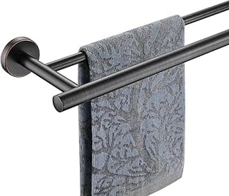 JQK Double Bath Towel Bar, Oil Rubbed Bronze 33 Inch 304 Stainless Steel Thicken 0.8mm Towel Rack for Bathroom, Towel Holder Wall Mount, Useable Length 30 Inch, TB100L30-ORB
