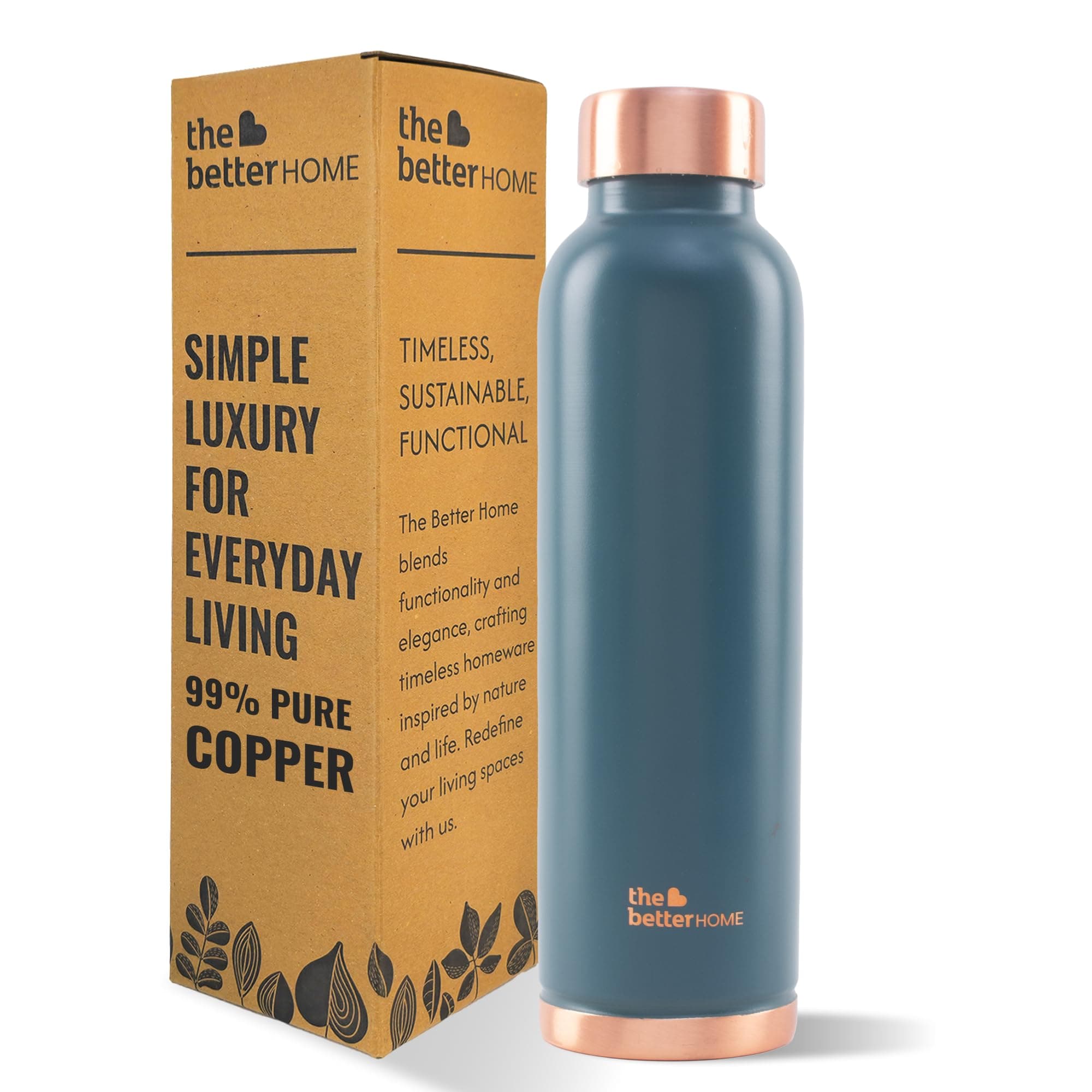 The Better Home Copper Bottle 950ml (Teal)