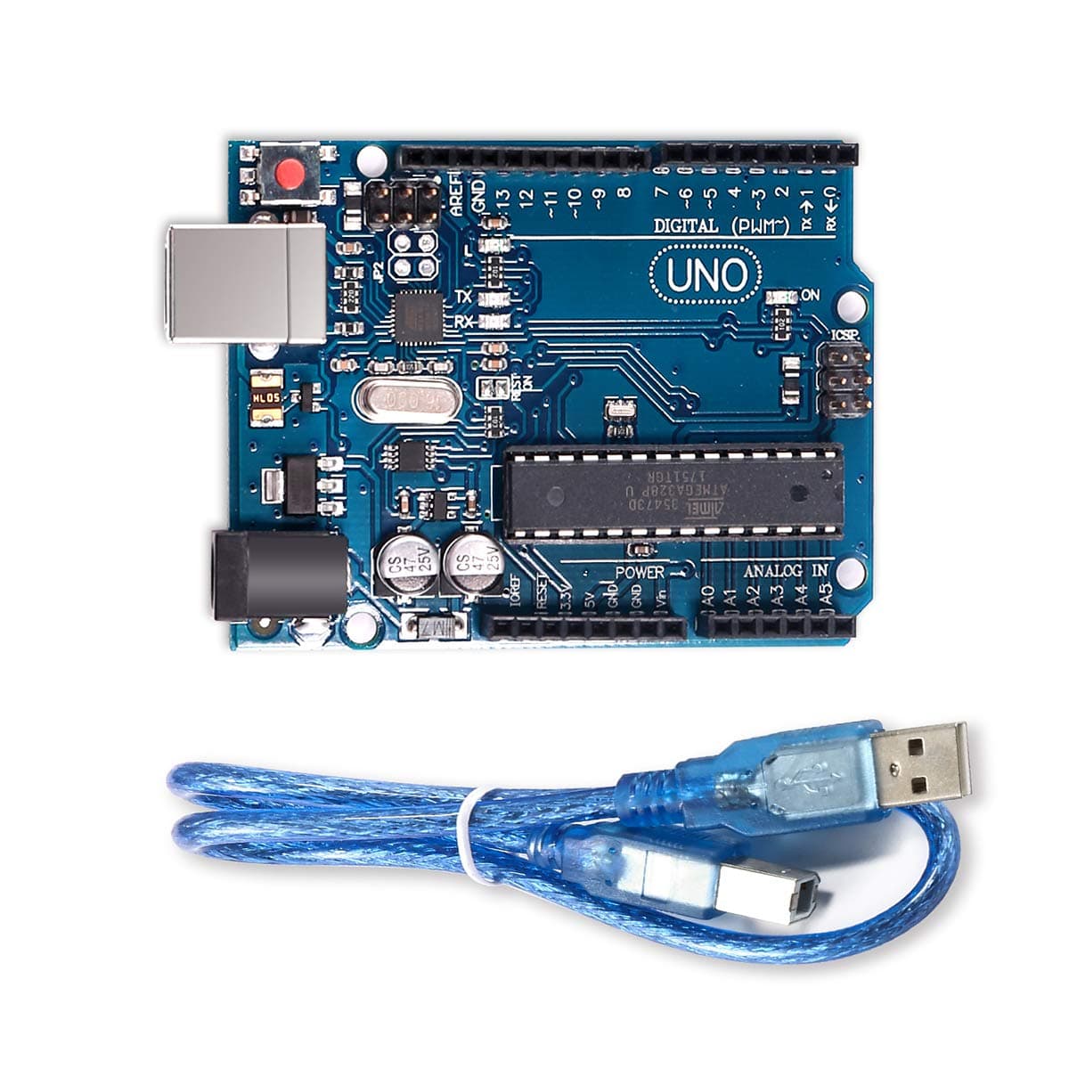 UNO R3 BOARD MEGA328P ATMEGA328P-PU & ATMEGA16U2 with USB CABLE COMPATIBLE for ARDUINO - MAKEASY