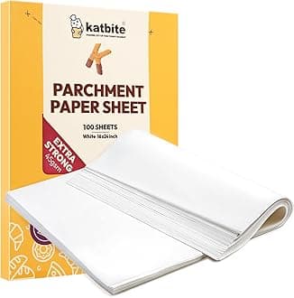 Katbite 16x24 inch Heavy Duty Parchment Paper Sheets, 100Pcs Precut Non-Stick Full Parchment Sheets for Baking, Cooking, Grilling, Frying and Steaming, Full Sheet Baking Pan Liners [Advanced Series]