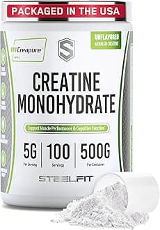 Creapure Creatine Monohydrate Powder, Unflavored - German Micronized Creatine Powder for Men & Women - Gym Workout Nutritional Supplements for Muscle Gain, Brain Health & Strength Building