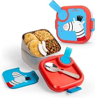 rabitat Lunchmate Mini Stainless Steel Lunch Box with Spoon - 500 ML (Totally Adorable)
