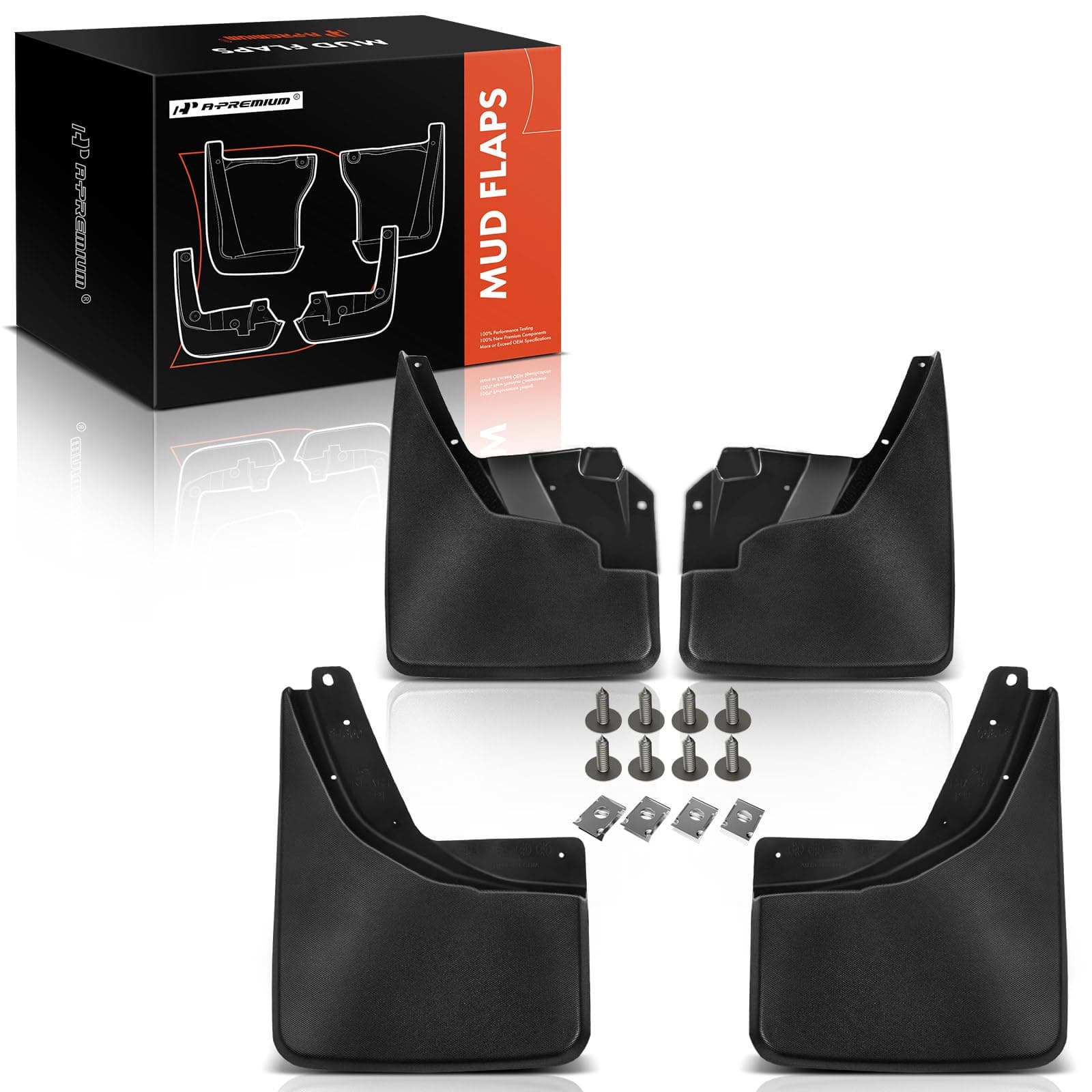 Set of 4PCS Mud Flaps Splash Guards Mudguards Mudflaps with Hardware Kits Accessory Compatible with Hummer H3 2006 2007 2008 2009 2010, Sport Utility, Black Color, Front LH RH and Rear LH RH