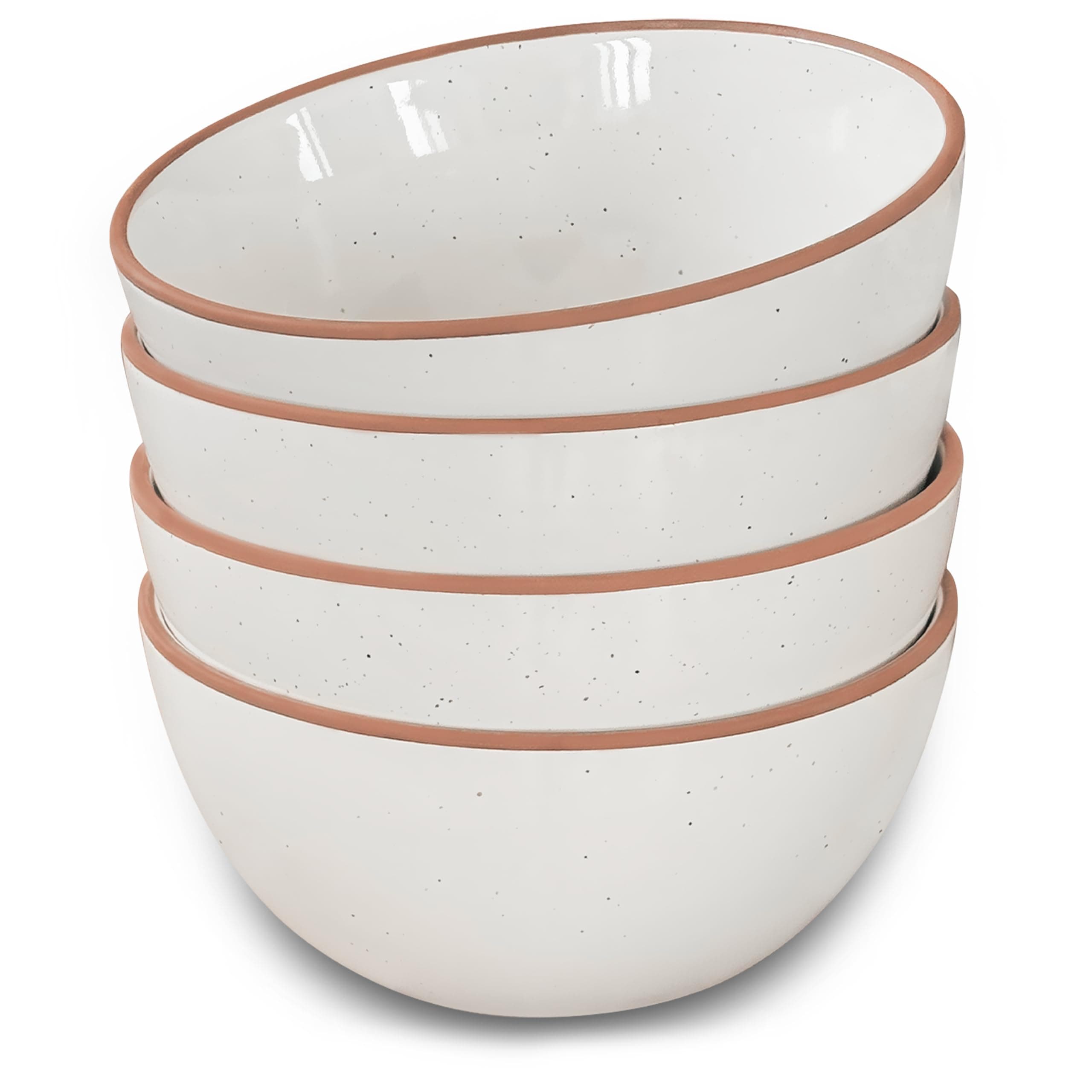 Mora Ceramic Bowls For Kitchen, 28oz - Bowl Set of 4 - For Cereal, Salad, Pasta, Soup, Dessert, Serving etc - Dishwasher, Microwave, and Oven Safe - For Breakfast, Lunch and Dinner - Vanilla White