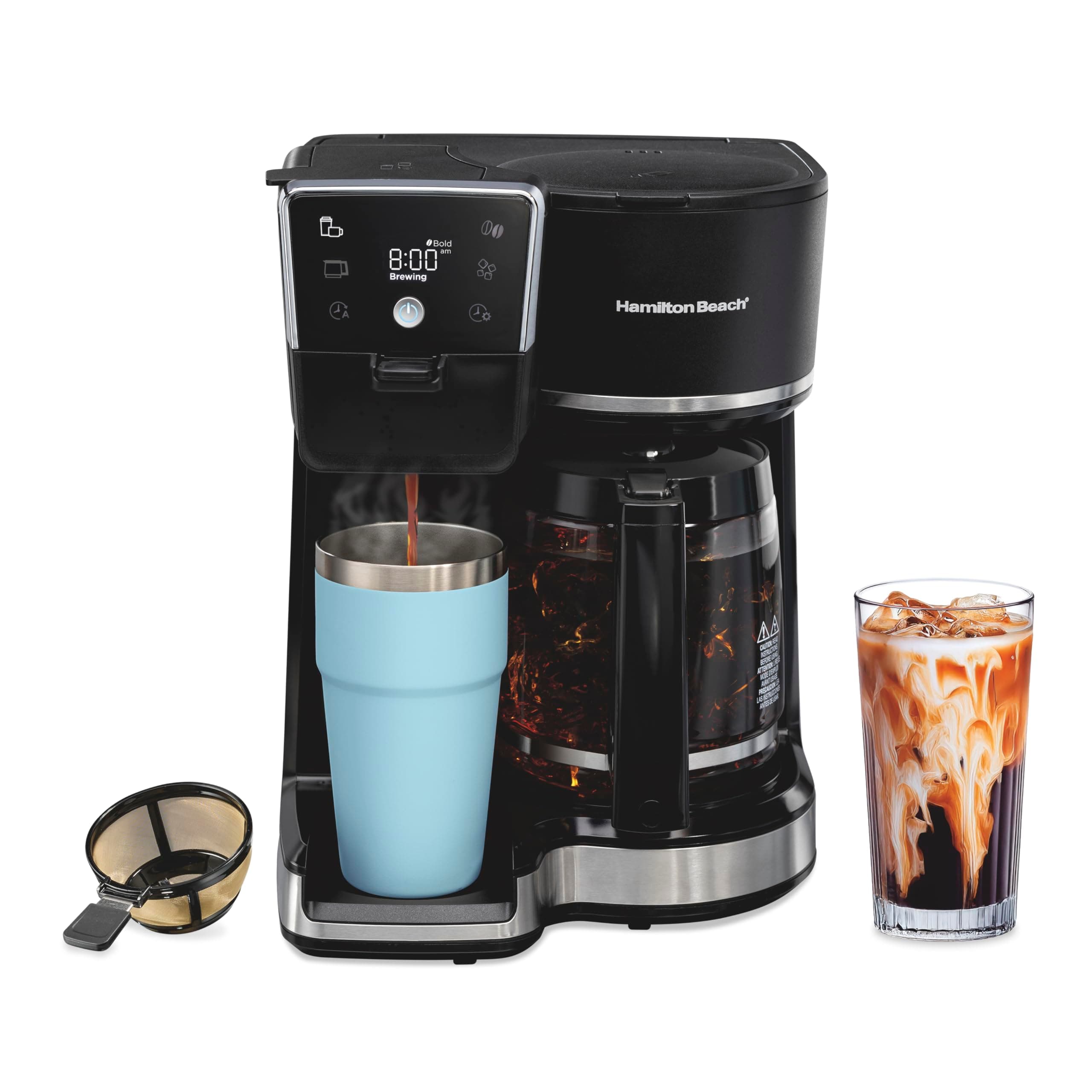 Hamilton Beach 2-Way Programmable 12 Cup & Single Serve Hot & Iced Coffee Maker