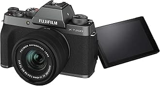 Fujifilm X-T200 Mirrorless Digital Camera, Dark Silver with Fujinon XC15-45 mm Optical Image Stabilisation Power Zoom Lens kit