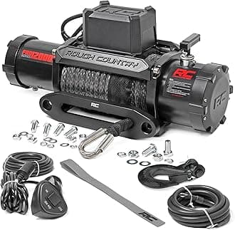 Rough Country 12,000LB PRO Series Electric Winch | Synthetic Rope - PRO12000S, Black