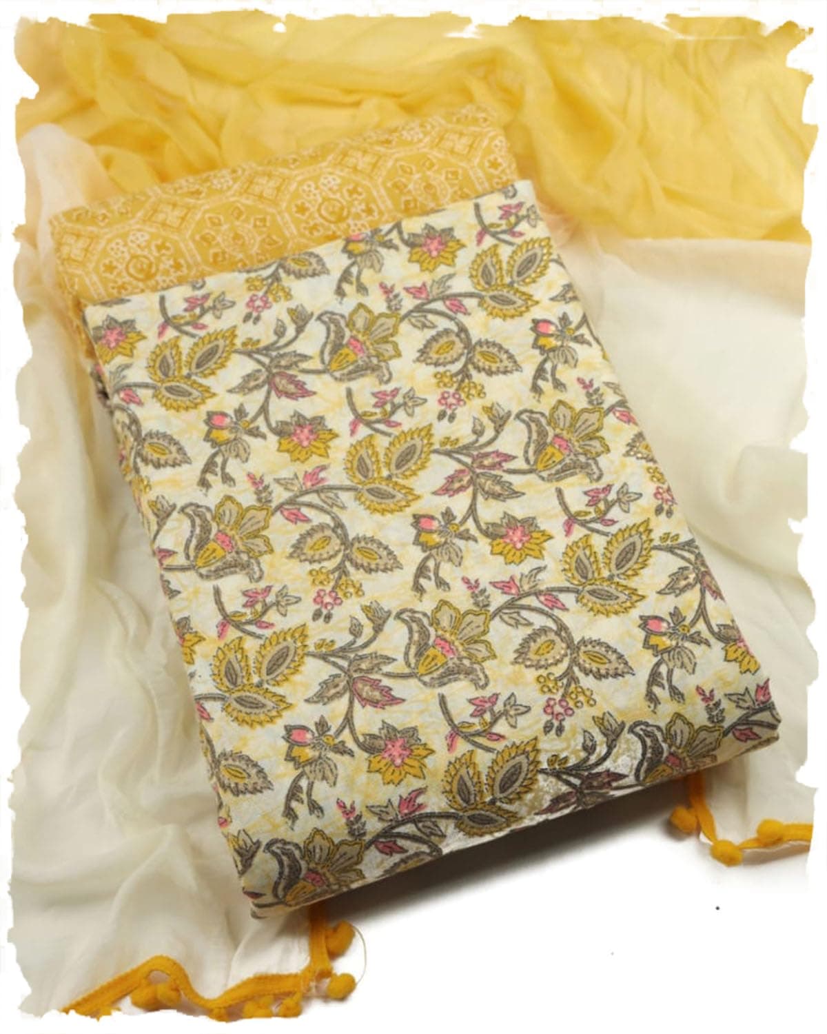 Cotton Floral Printed Dress Material