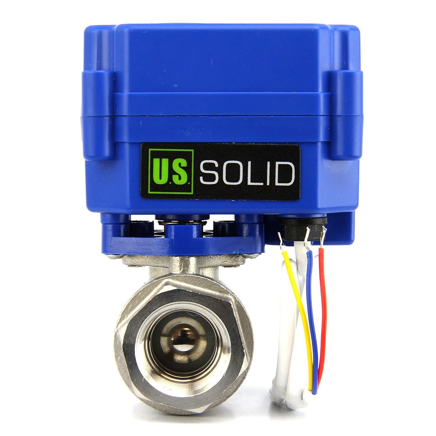U.S. Solid3/4" Motorized Ball Valve DN20 Stainless Steel Electrical Ball Valve, 9-24V AC/DC, 3 Wire Setup