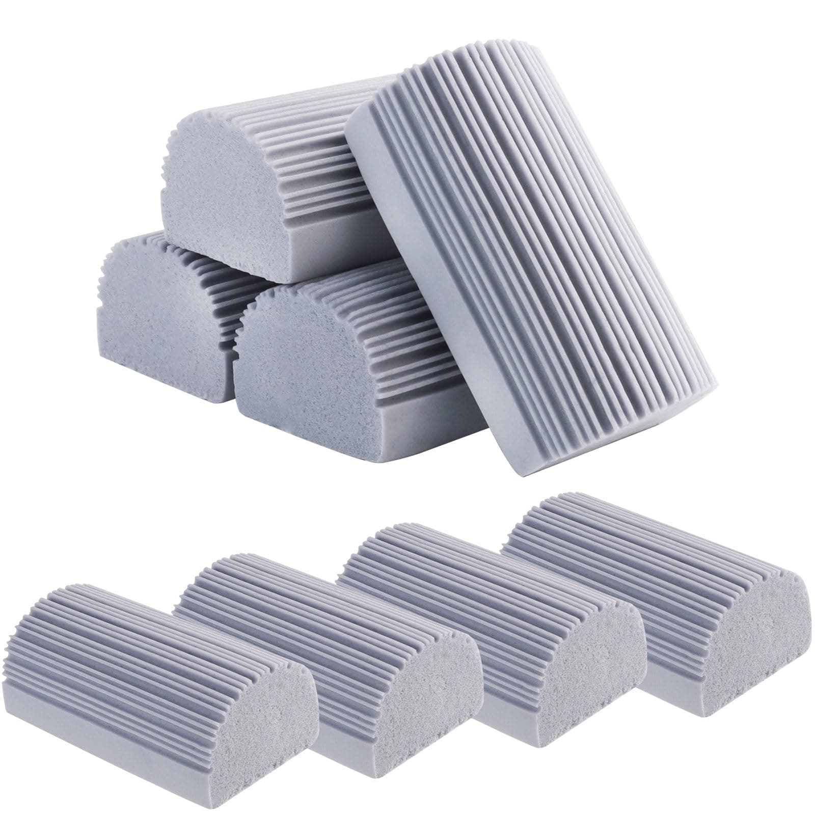 ZUYIST Pack of 8 Reusable Damp Duster, Highly Absorbent Dump Duster, Dust Sponge with U-shaped Groove Design, Dirt Eraser Sponge, Cleaning Sponge for Cleaning Railings, Blinds