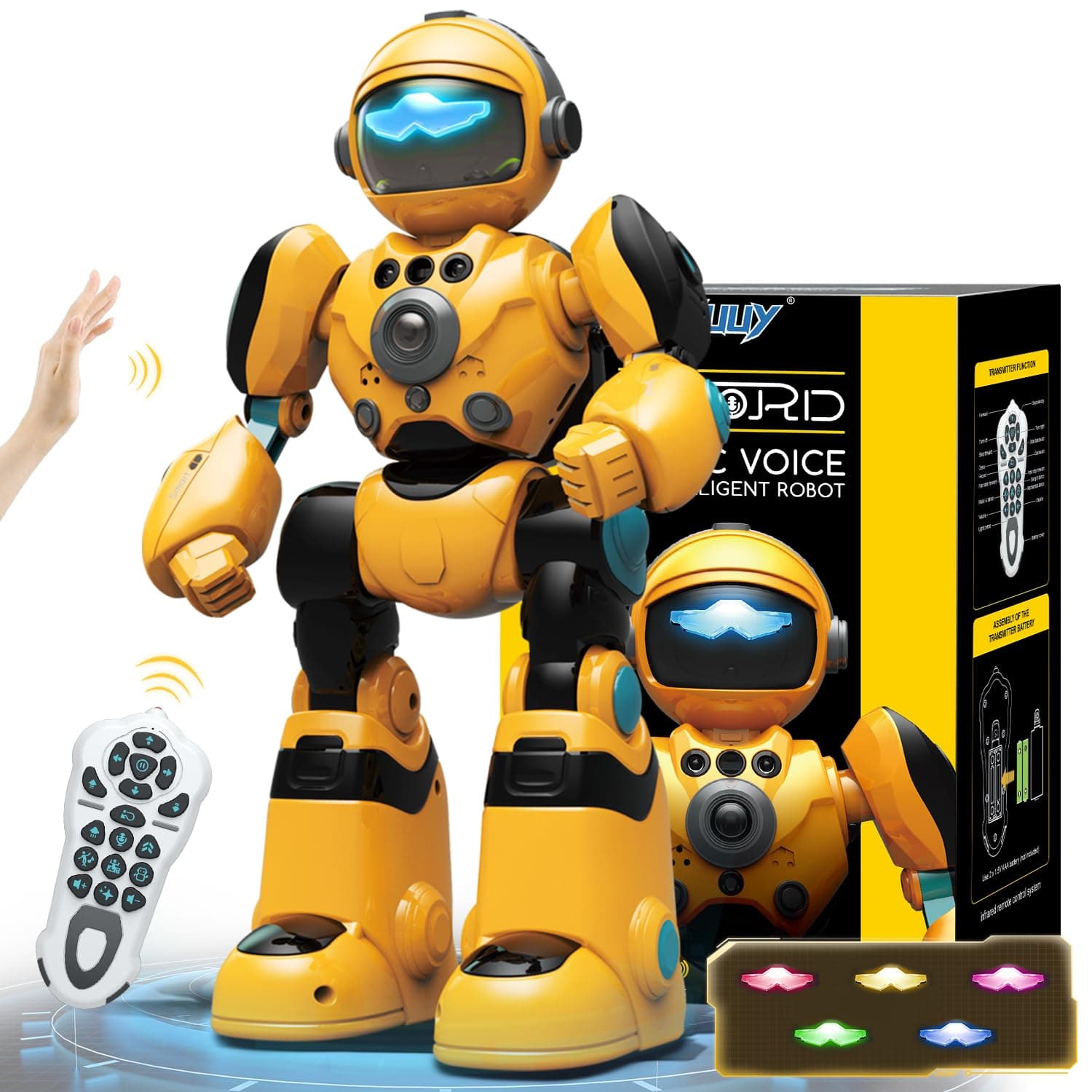 RC Robot Toys for Kids Ages 3 4 5-7 Year Old Magic Record Voice Function, Remote Control Robots Toy for Boys and Girls Programmable Music Dance Interactive Warrior Robo Birthday Gift for Toddler