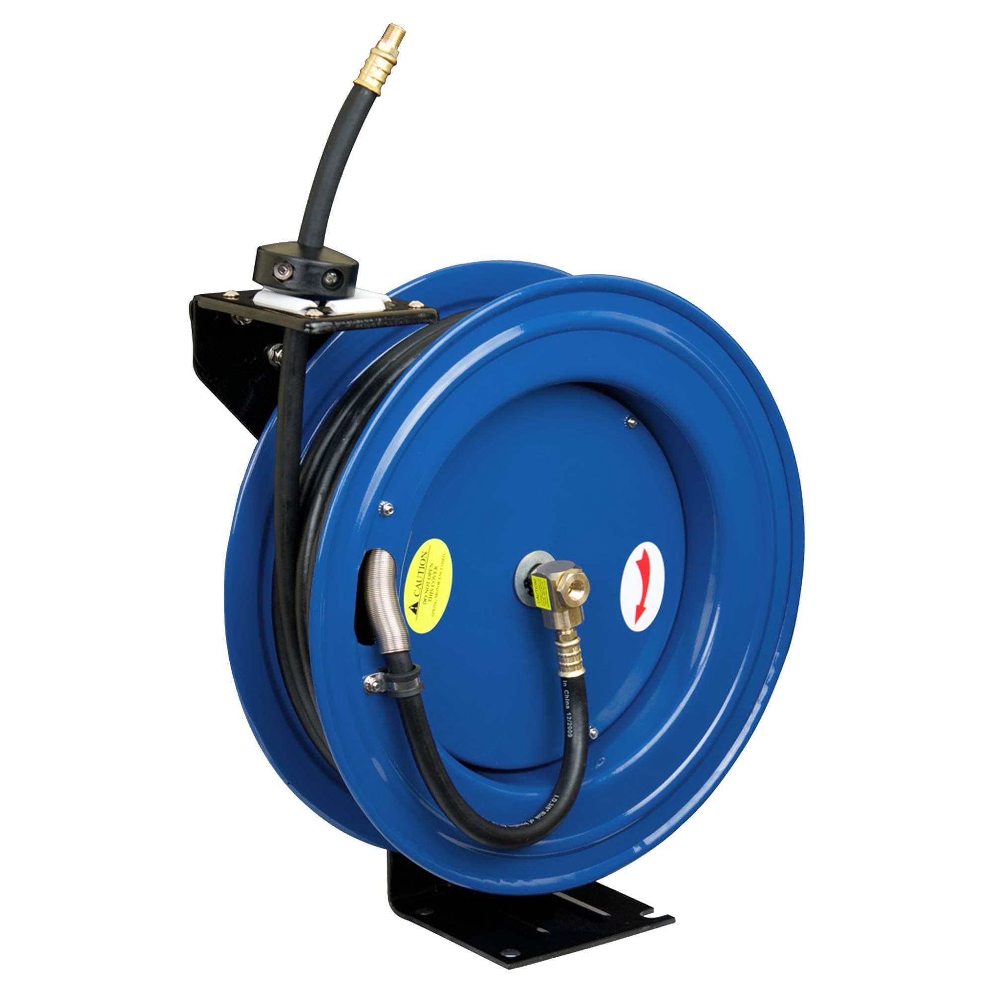 Cyclone Pneumatic 3/8 in x 100ft, Retracable Air Hose Reel, All-Steel, German-Made Hose w/Automatic Rewind, Auto Shop, Garage, CP3690