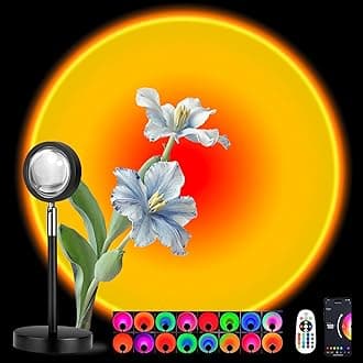Spacenight Sunset Lamp Projector Multi-Color Multi-Mode, Dimmable, Timing, Music Rhythm, Sunset Background Wonderful Visual Impact, USB Plug and Play (Remote & APP)
