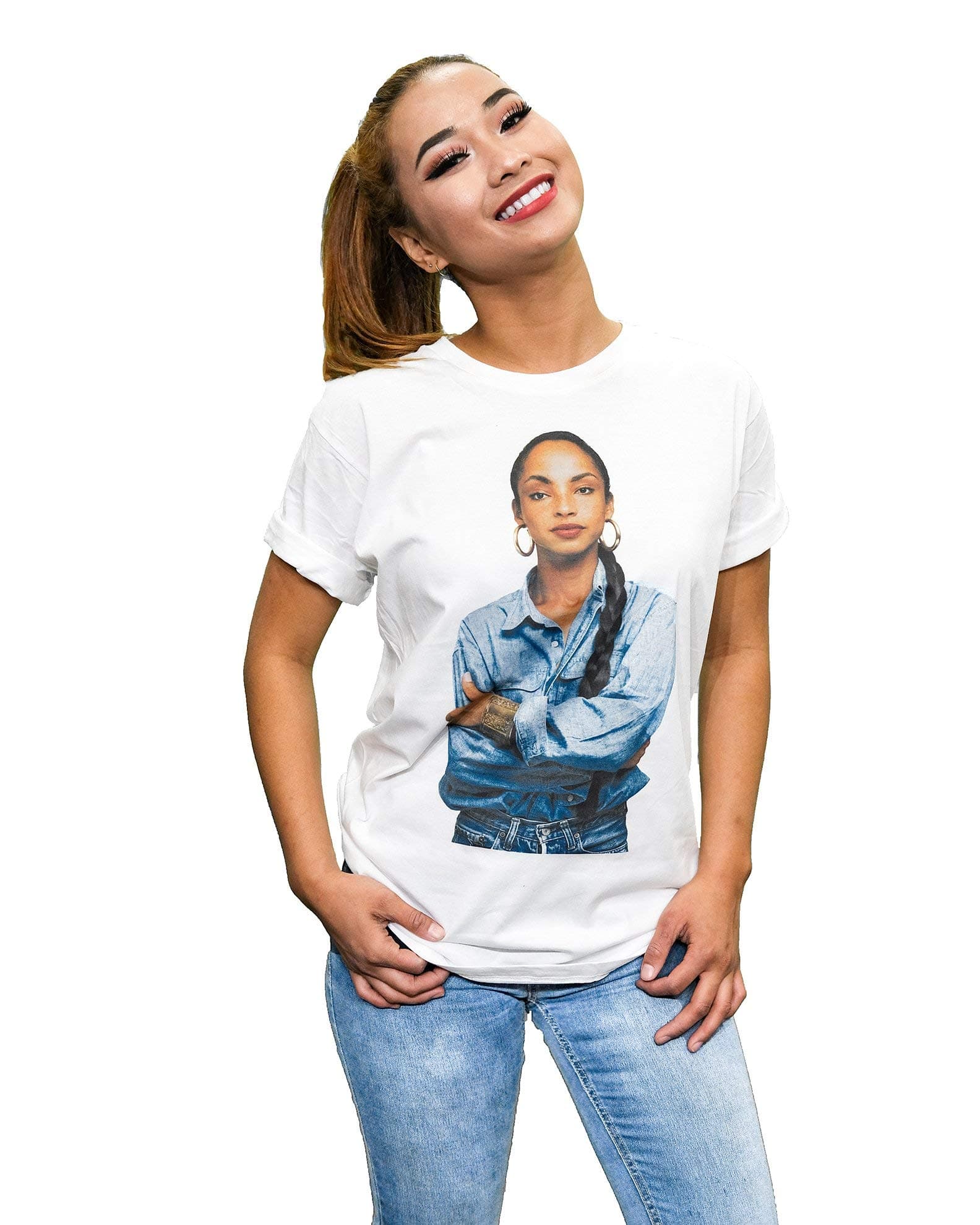 Sade t-Shirt (White_T_Shirt, Large)