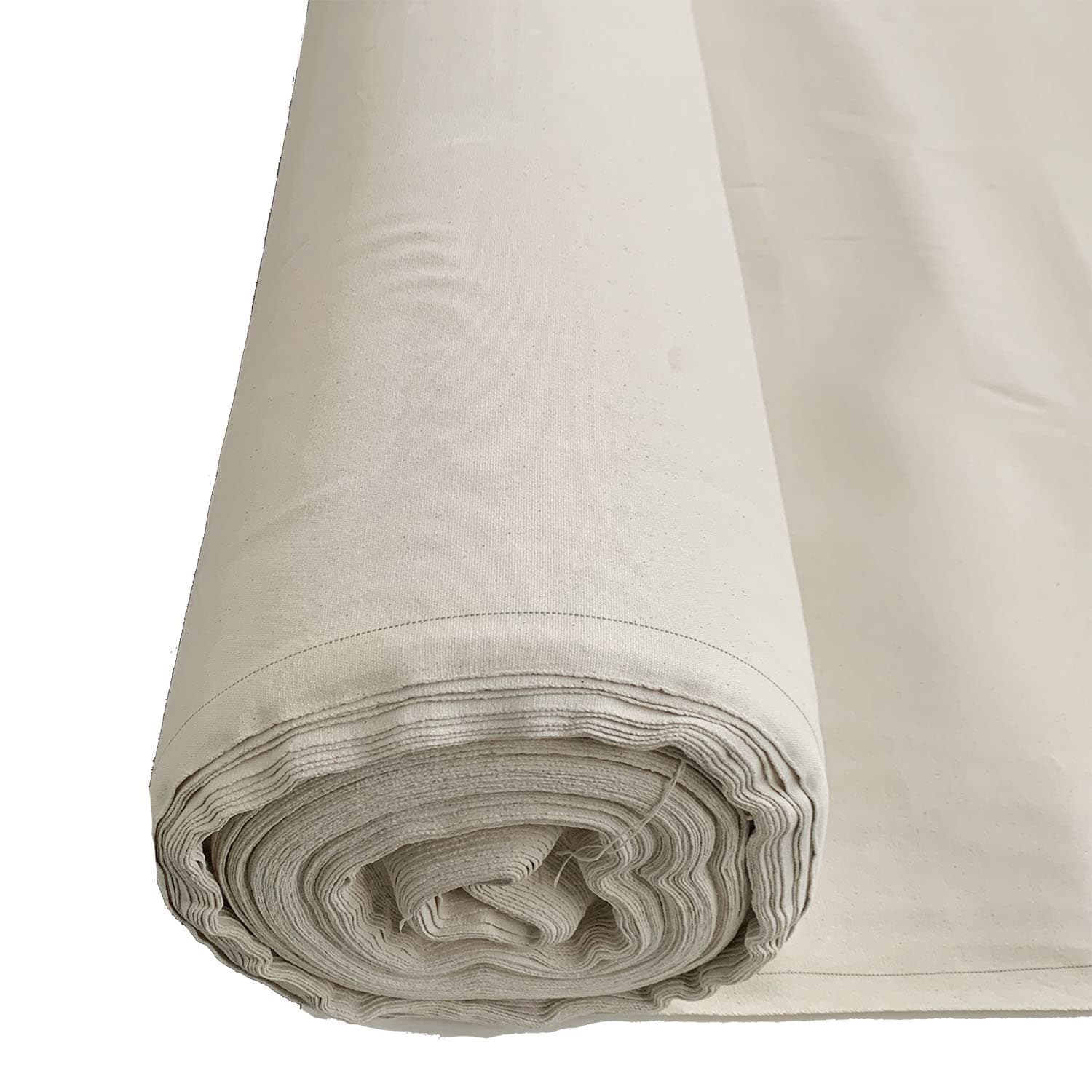 EU Fabrics Cotton Canvas Waterproof Fabric 14oz - Heavy Plain Material Upholstery - Use for Tent, Cushion, Awning, Tarpaulins - Water Resistant Fabrics per Metre (Natural - 1 Meter x 150cm)