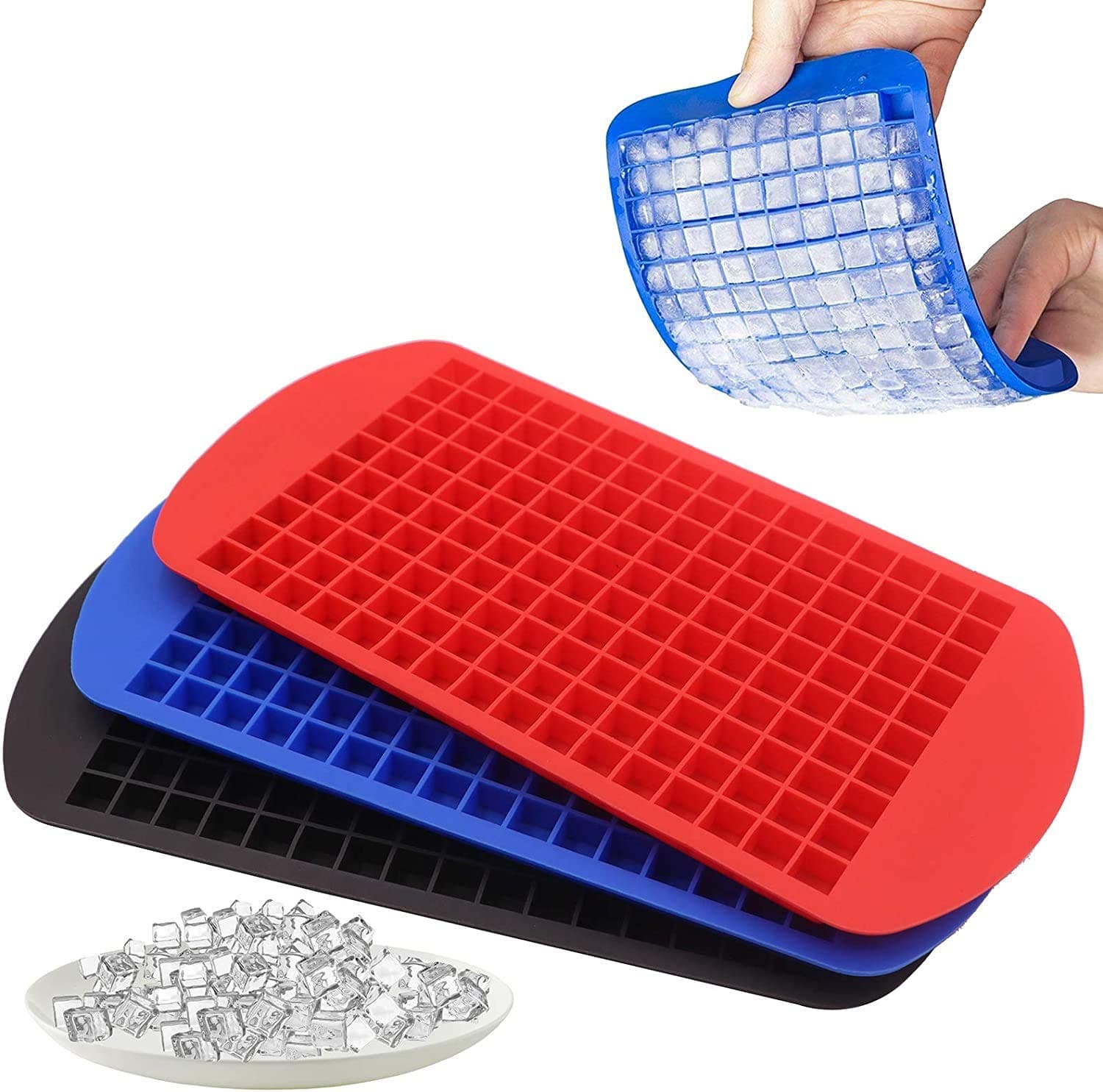 ZollyssMini Trays 160 Small Ice Cube Molds, Silicone