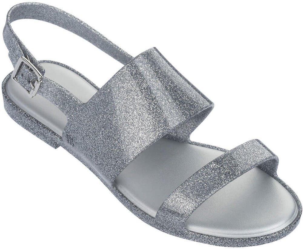 Melissa Womens Classy Sandal Silver Glass Glitter Size