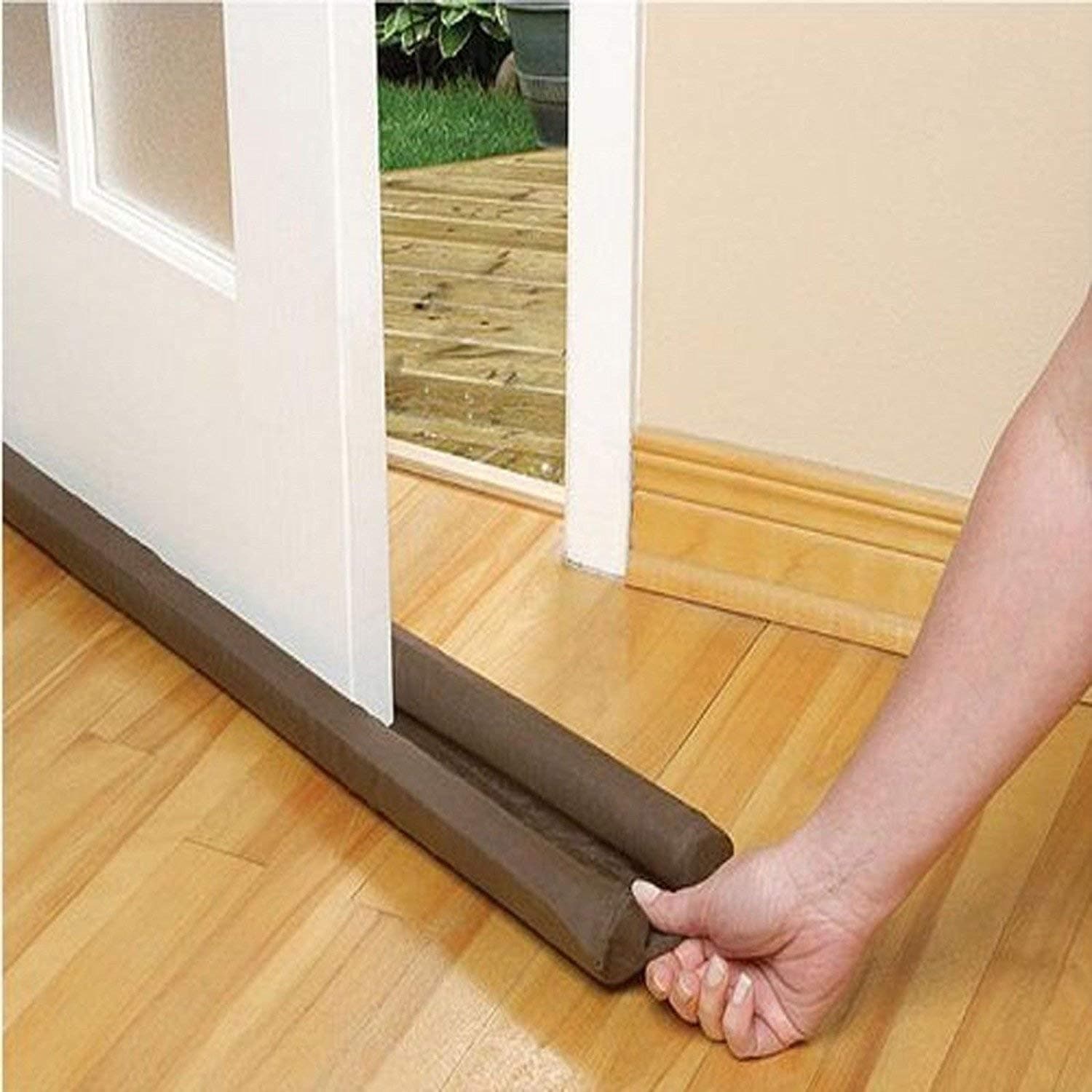 Under Door Twin Draft Stop Light Dust Cool Air Escape Protector Guard Cover