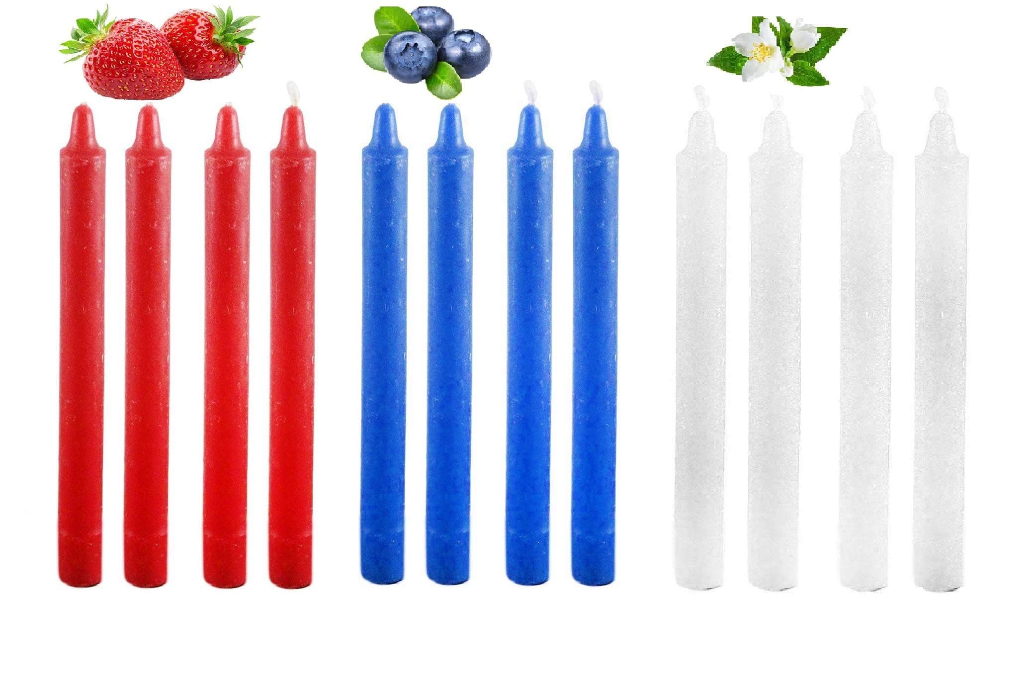 Low Temperature Candles Wax Dripping Candles Romantic Long Thin Candles Love Couples Lovers Pack of 4 (White (Jasmine))