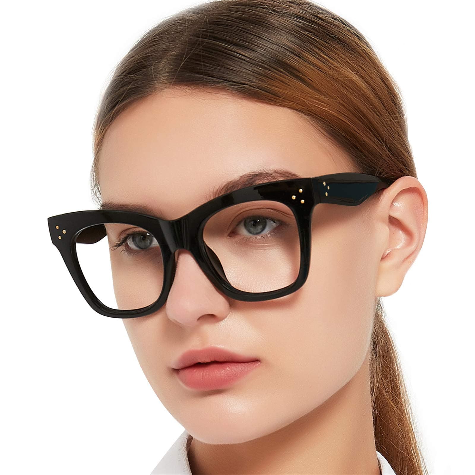 OCCI CHAIRI Oversized Reading Glasses for Women Blue Light Blocking Glasses Designer Large Readers 1.0 1.25 1.5 1.75 2.0 2.25 2.5 2.75 3.0 3.5 4.0 5.0 6.0 (Black, 1.25)
