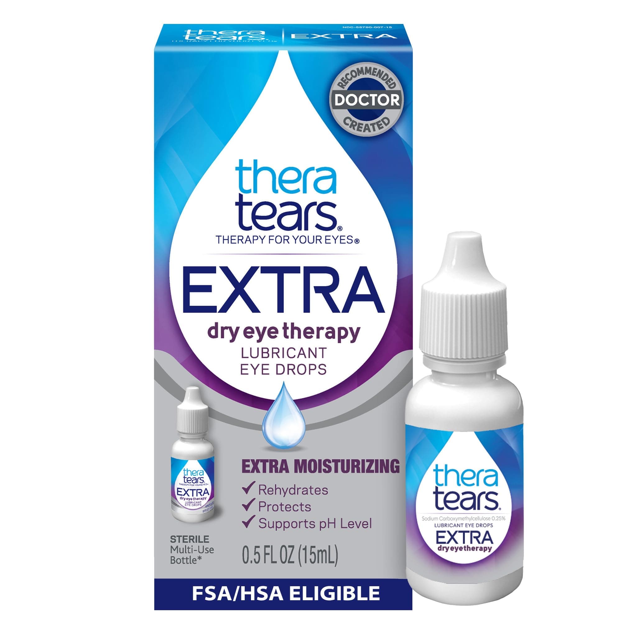 Extra Dry Eye Therapy Lubricating Eye Drops for Dry Eyes, 0.5 Fl Oz