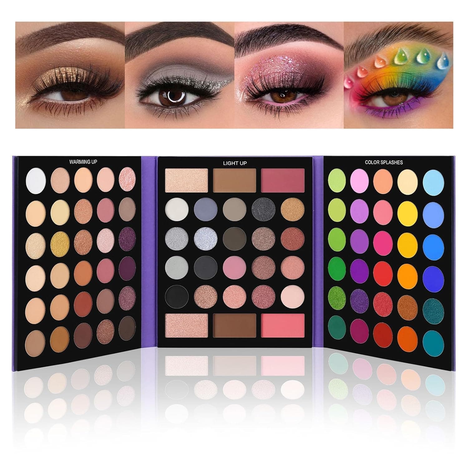 Pretty All Set Eyeshadow Palette Pro 86 Colors Makeup Kit Matte Shimmer Eye Shadow Highlighters Contour Blush Powder All In One Makeup Pallet Holiday Christmas Valentine's Day Gift Set