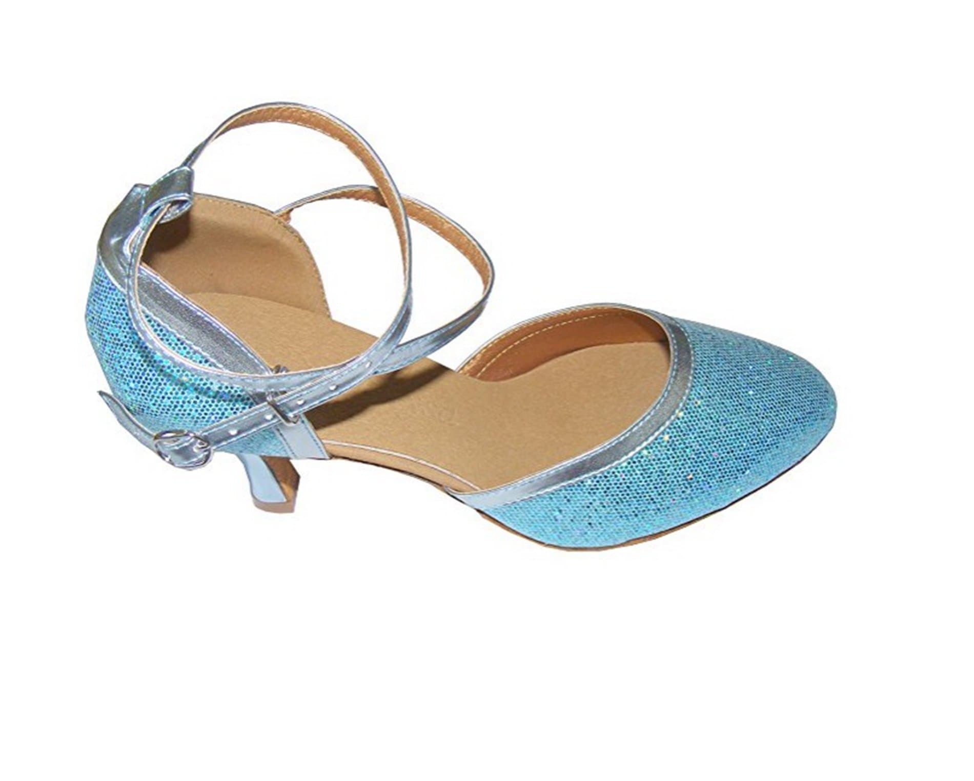 Water Cube Silver Gold Flash Women Performance Ballroom Modern Dance Shoes