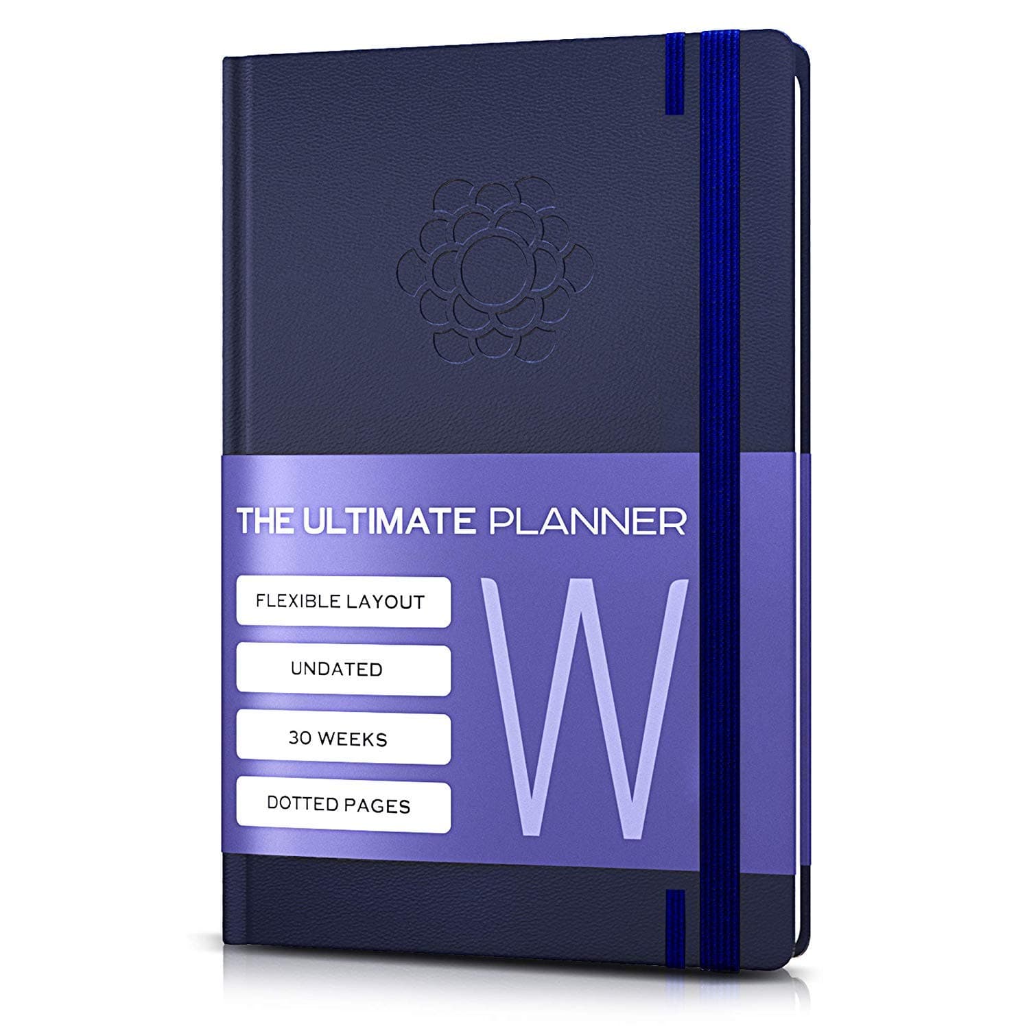 Bullet Planner w/Pen Holder | 30 Weeks | Undated Daily & Weekly Agenda Planner, Organizer, Monthly Calendar | 67 Blank Dotted Pages