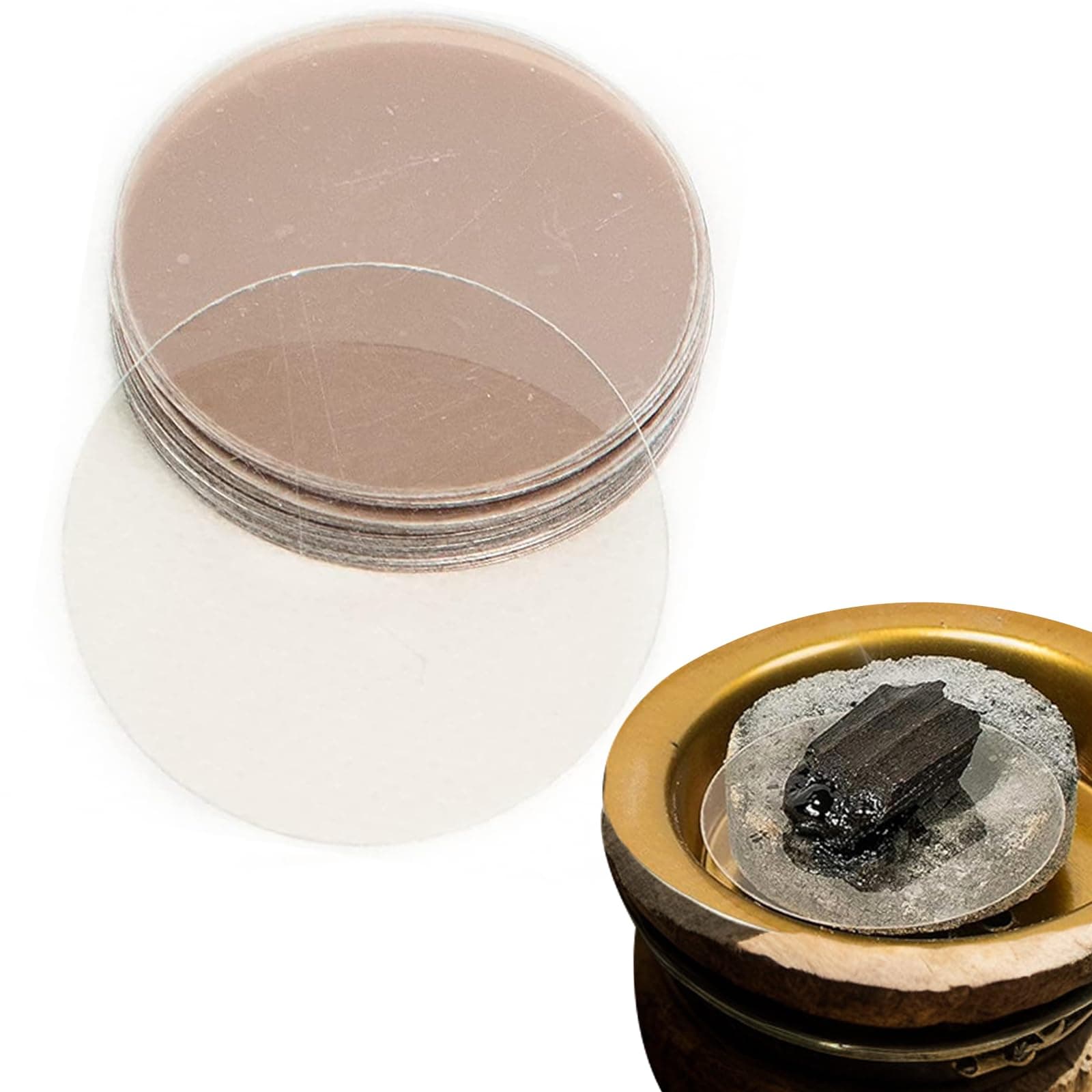 ALANX Mica Plate 20 pcs Mica Sheets for Incense Burners & Heating Sandalwood Chips (20)