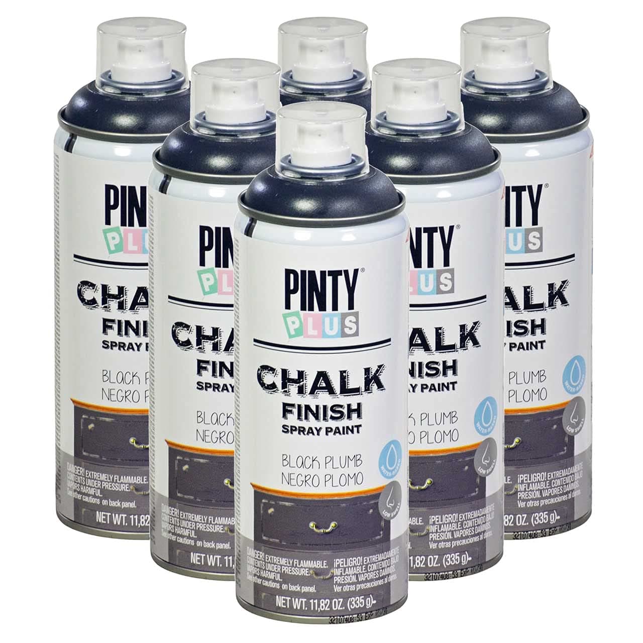 Chalk Finish Spray Paint - 11.8oz Water Based, Ultra Matte. Made With Real Chalk. Multiple Applications Including Furniture & Arts and Crafts. CK 799 Black Plumb