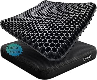 Gel Wheelchair Seat Cushion for Long Sitting, Extra Large & Thick Seat Cushion with Non-Slip Cover - Coccyx, Sciatica & Back Pain Relief - Wheelchair Cushions - Office Chair Car Seat Cushion